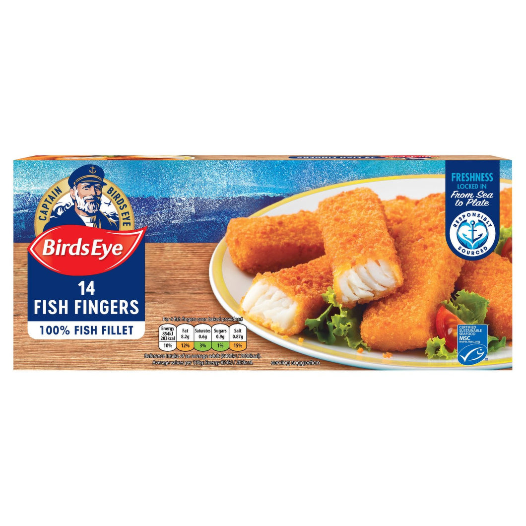 B/EYE GREAT  VALUE  FISH FINGERS 14X350G