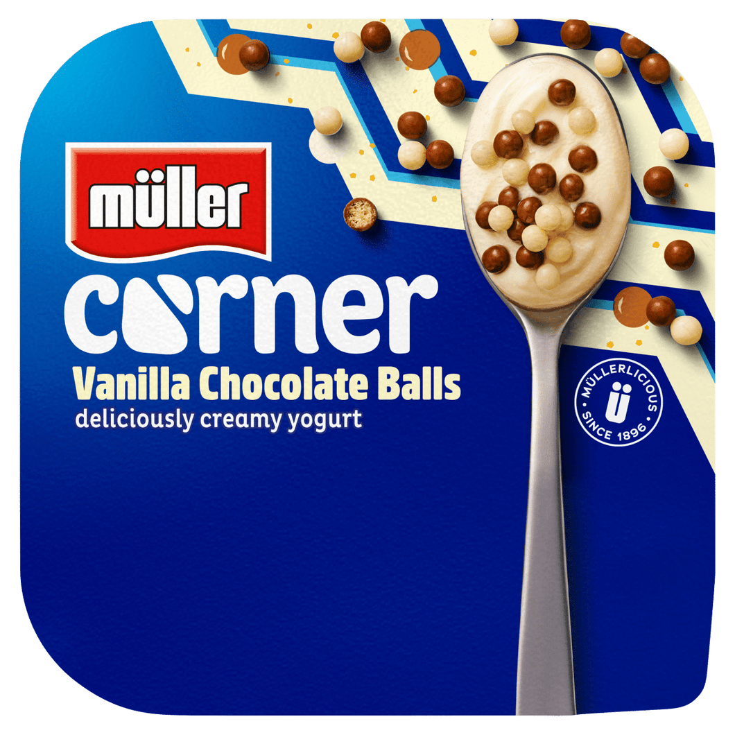 MULLER FRUIT CORNER VANILLA CHOCO BALLS 124G