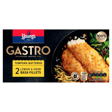 YOUNGS GASTRO BASA FILLETS LEMON X2 310G