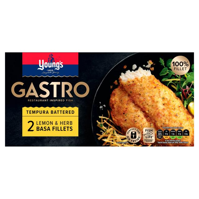 YOUNGS GASTRO BASA FILLETS LEMON X2 310G