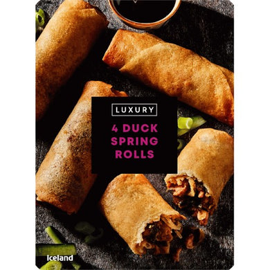 ICELAND TAKEWAY DUCK SPRING ROLLS X4 220G