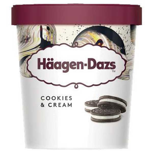HAAGEN DAZ COOKIES  & CREAM 8X 460ML