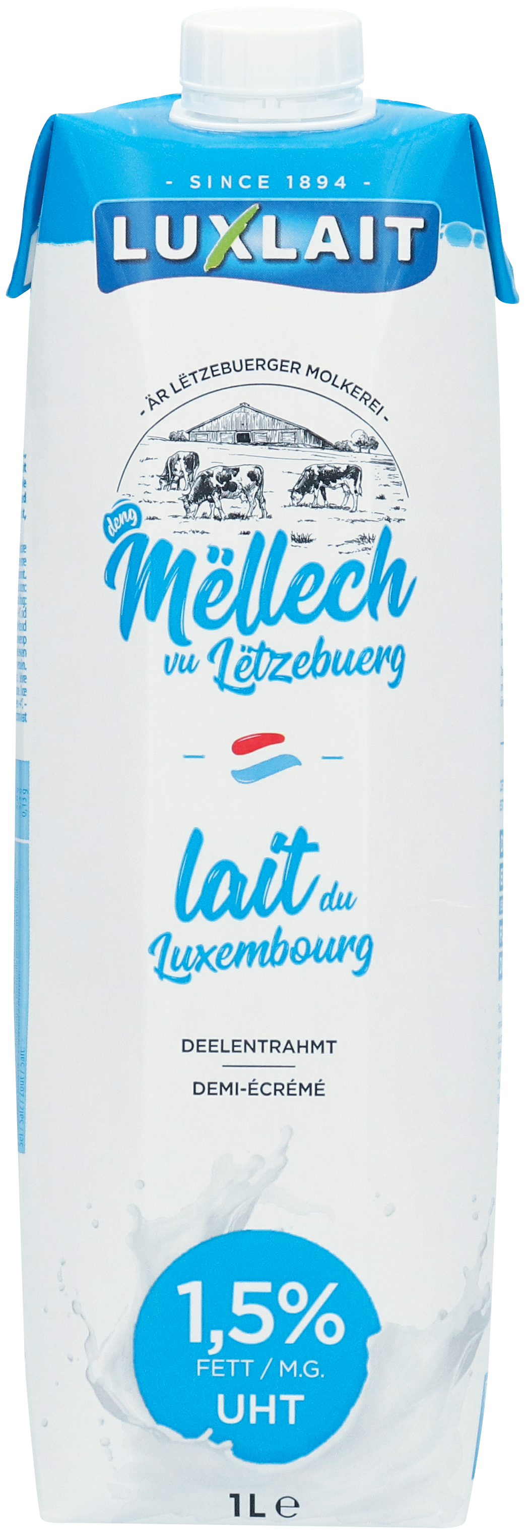 LUXLAIT FULL CREAM MILK 3.5%FAT 1LT
