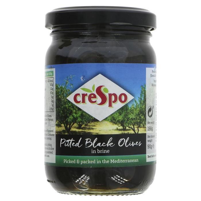 CRESPO OLIVES BLACK PITTED 198G