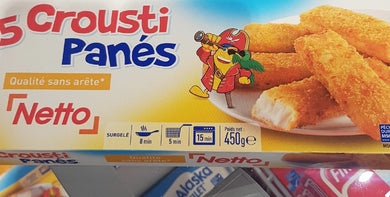 NETTO FISH STICKS CROUSTI BREADED X15 450G