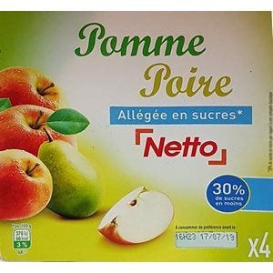 NETTO FRUITS DESSERT APPLE & PEAR 4X100G