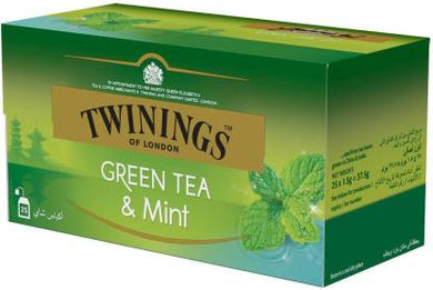 TWININGS GREEN TEA MINT 25 UNITS
