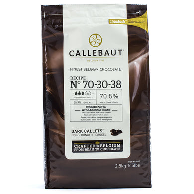 CALLEBAUT CHOCOLATE PEBBLES DARK 70.5% 2.5KG