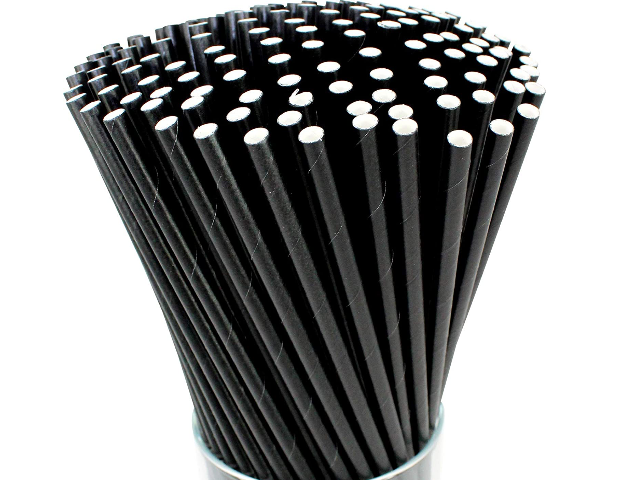 KRAFT PAPER DRINKING STRAWS BLACK 200PC
