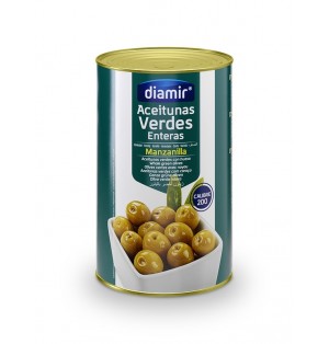 DIAMIR PITTED GREEN OLIVES 5KG  340/370