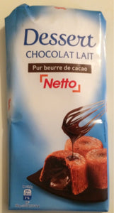NETTO MILK DESSERT CHOCO BAR 170G