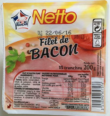NETTO FILET DE  BACON  FUME 10T 150G