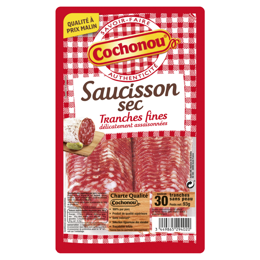 COCHONOU SAUCISSON SEC 32SLICES 100GR